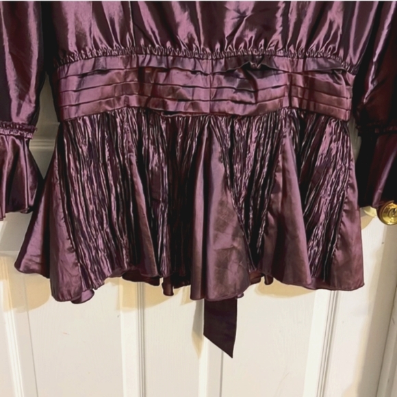 Satin Ruffled Blazer Jacket Blouse RICH - Picture 8 of 10